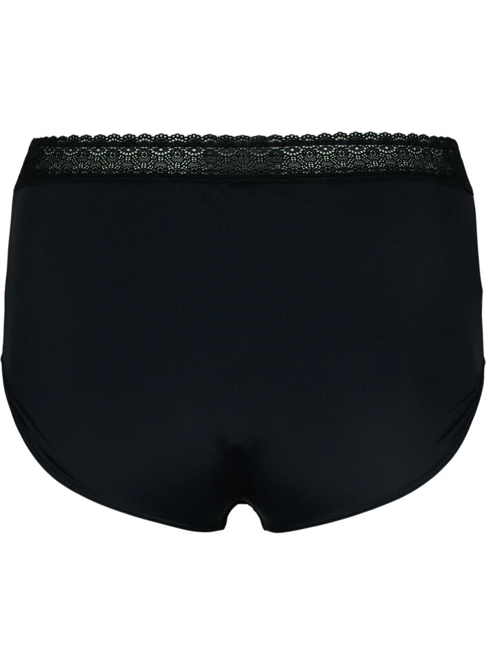 Culotte taille haute à détails en dentelle, Black, Packshot image number 1