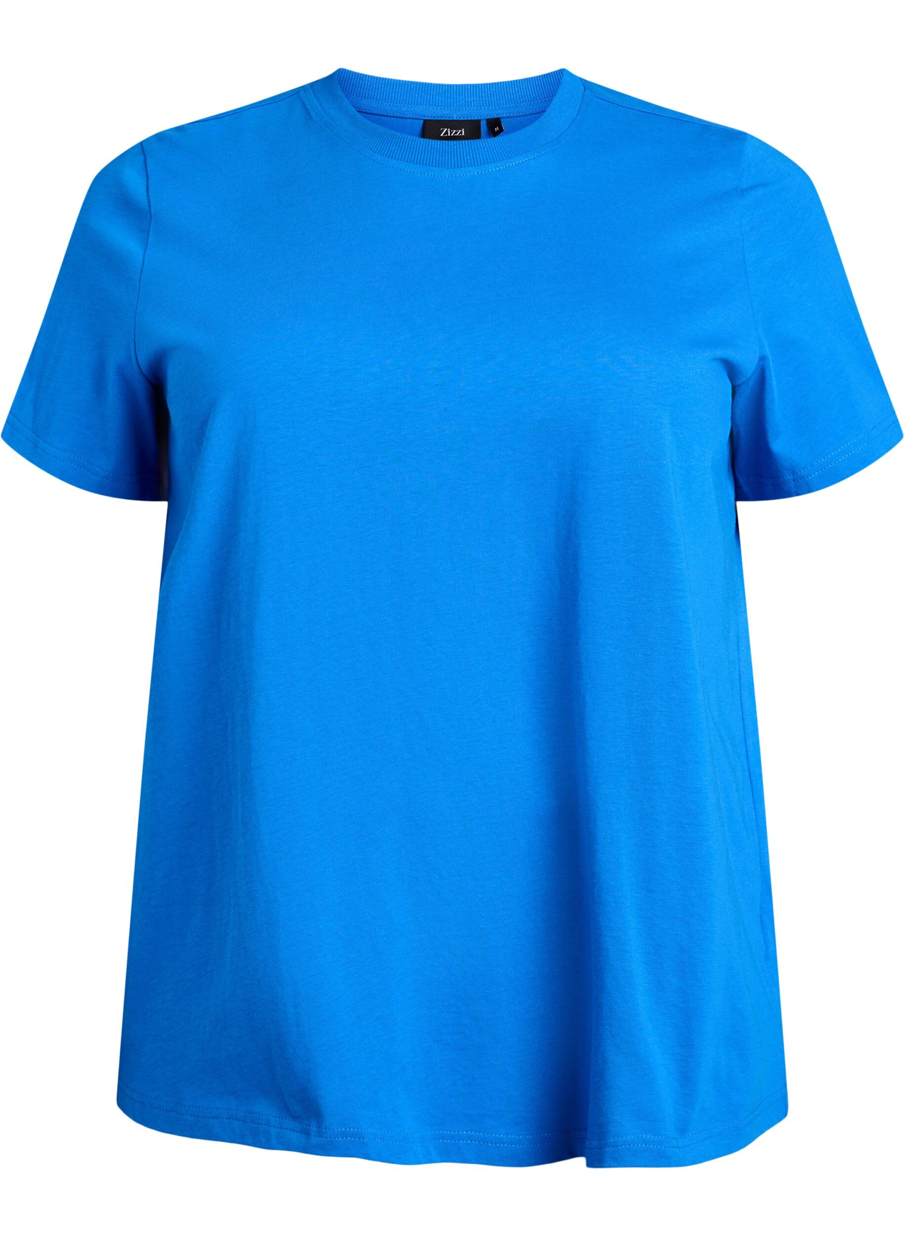 ZizziT-shirt basique en coton &agrave; col rond, Bleu, Packshot image number 0