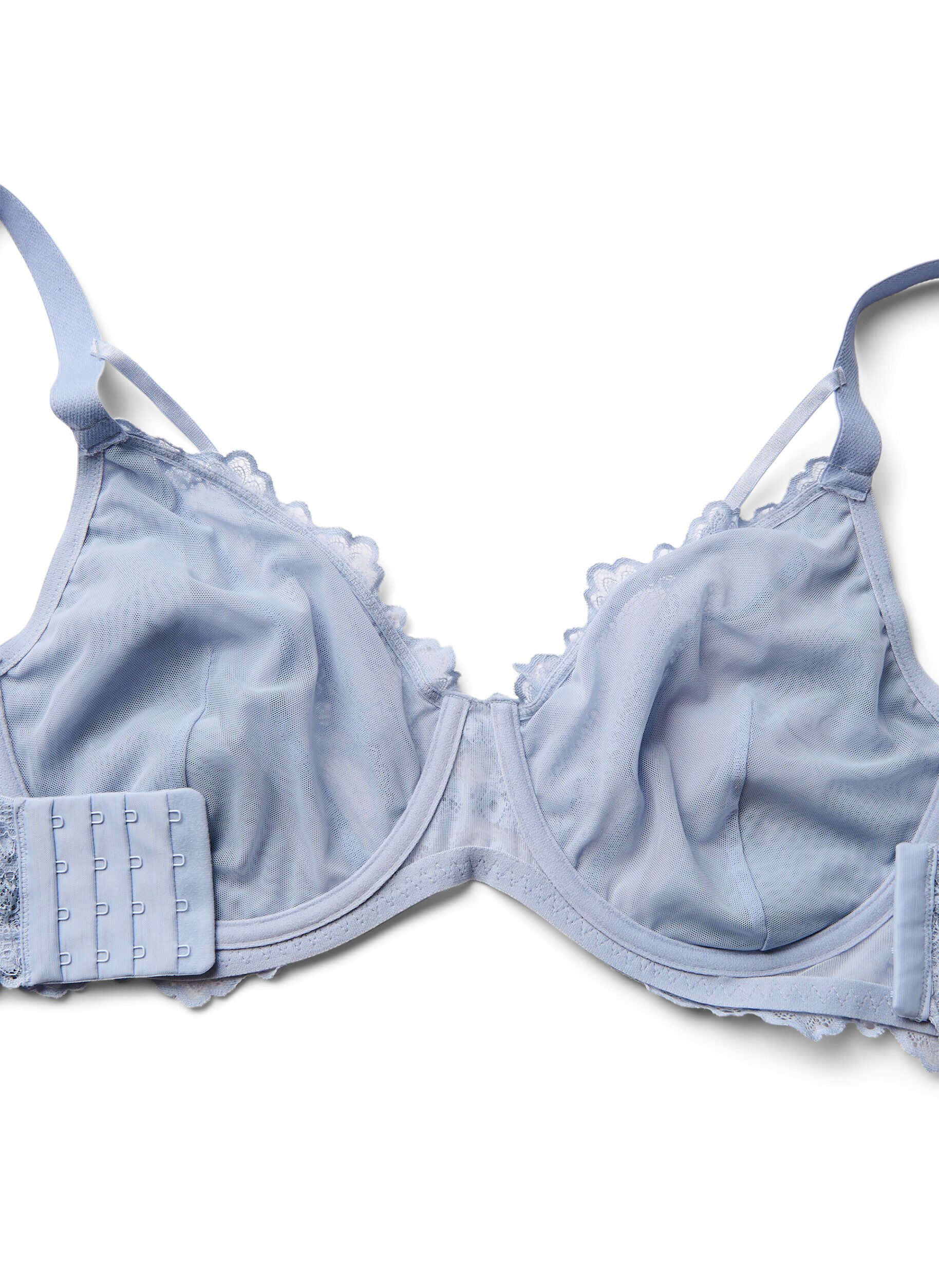 Zizzi Soutien-gorge enti&egrave;rement couvrant &agrave; d&eacute;tails de dentelle et de ficelle, Bleu Clair, Packshot image number 4