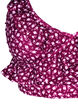Haut de bikini &agrave; fleurs et &agrave; d&eacute;tails de jabot, Bordeaux, Packshot image number 2