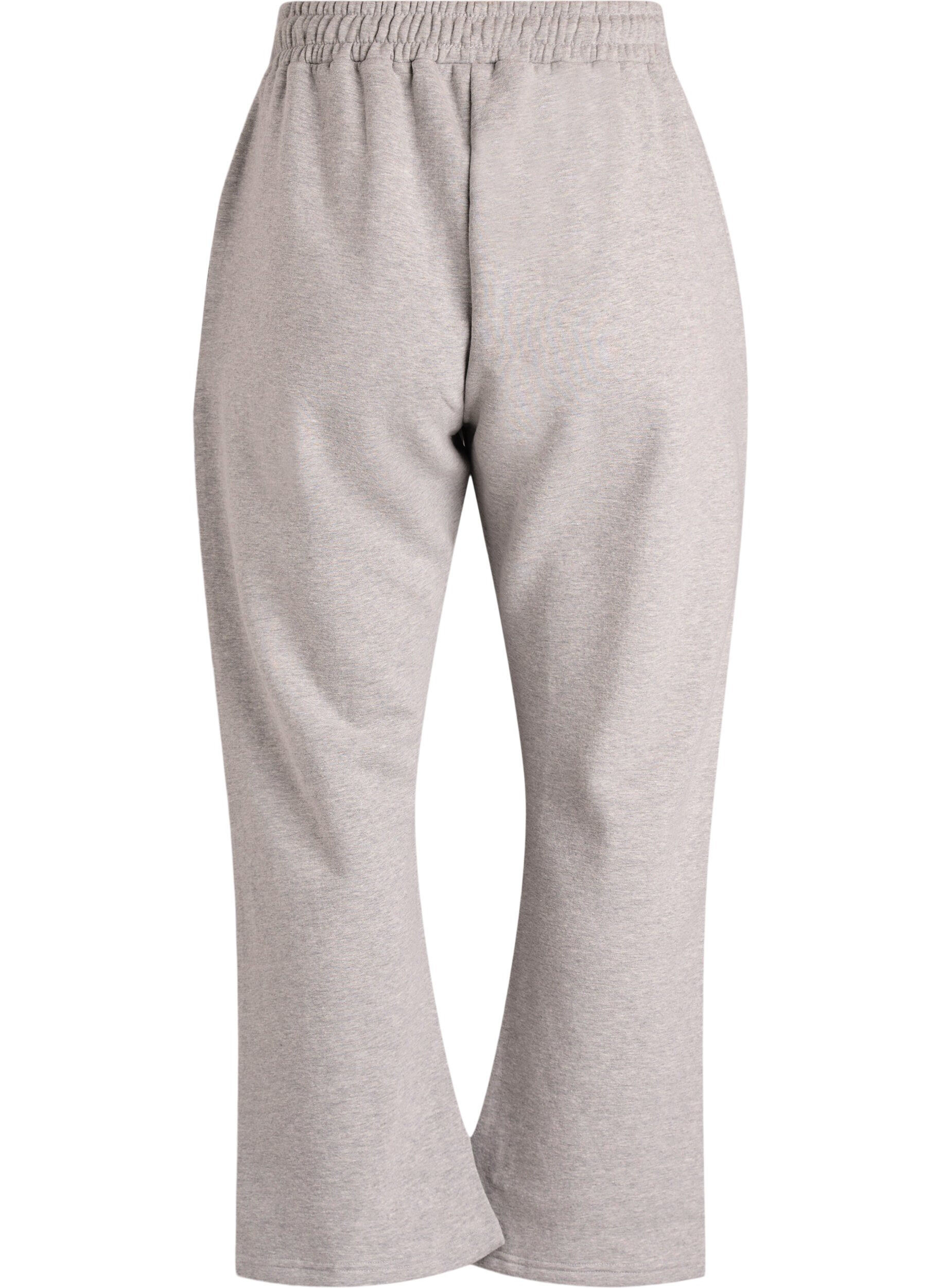 Zizzi Pantalon de jogging taille haute avec int&eacute;rieur bross&eacute;, Gris, Packshot image number 1