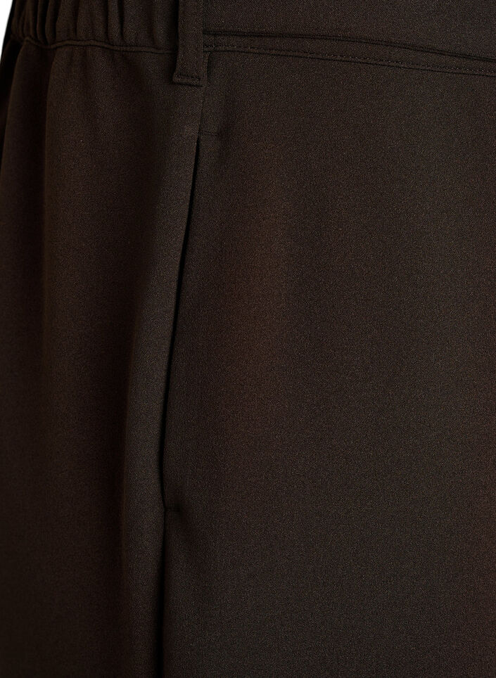 Pantalon taille haute avec ceinture et boucle dor&eacute;e, Marron, Packshot image number 3