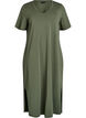 Robe T-shirt midi avec col en V, Vert, Packshot image number 0