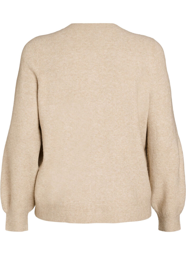Cardigan en maille douce avec boutons dor&eacute;s, Beige, Packshot image number 1