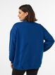 Sweat-shirt avec col montant et motif sportif sur le devant, Bleu, Model image number 2
