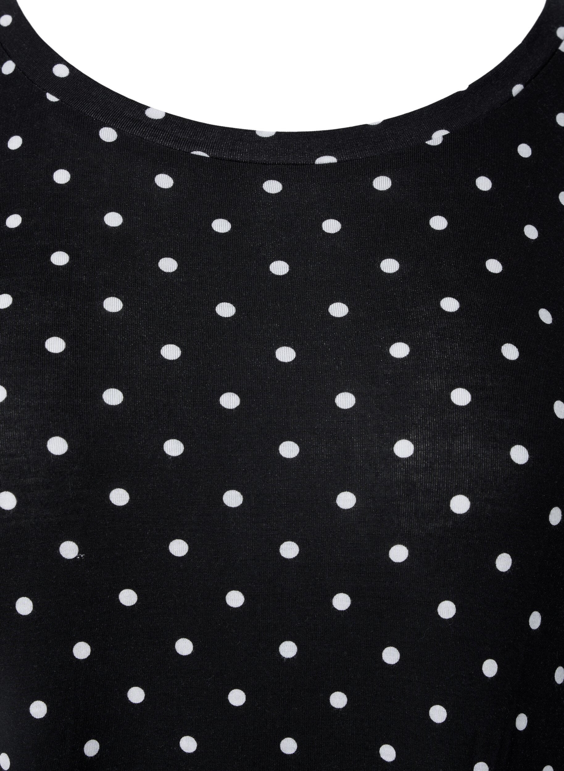 Zizzi Robe midi en viscose &agrave; manches courtes, Black Dot, Packshot image number 2