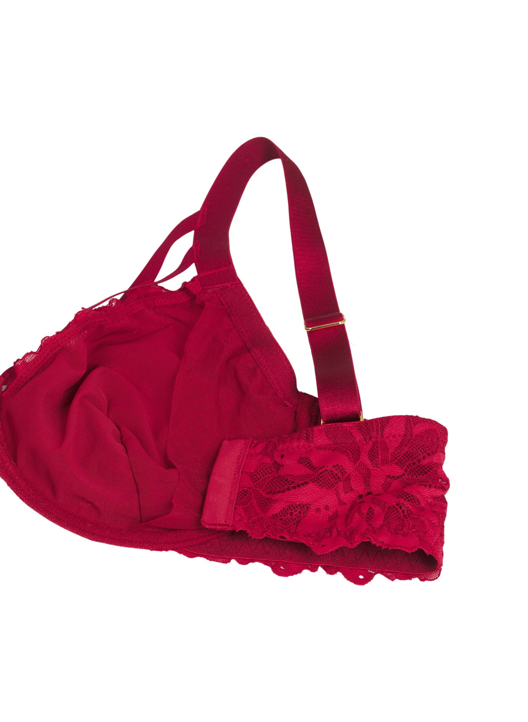 Zizzi Soutien-gorge en dentelle couvrant &agrave; d&eacute;coration &eacute;l&eacute;gante, Rhythmic Red, Packshot image number 3