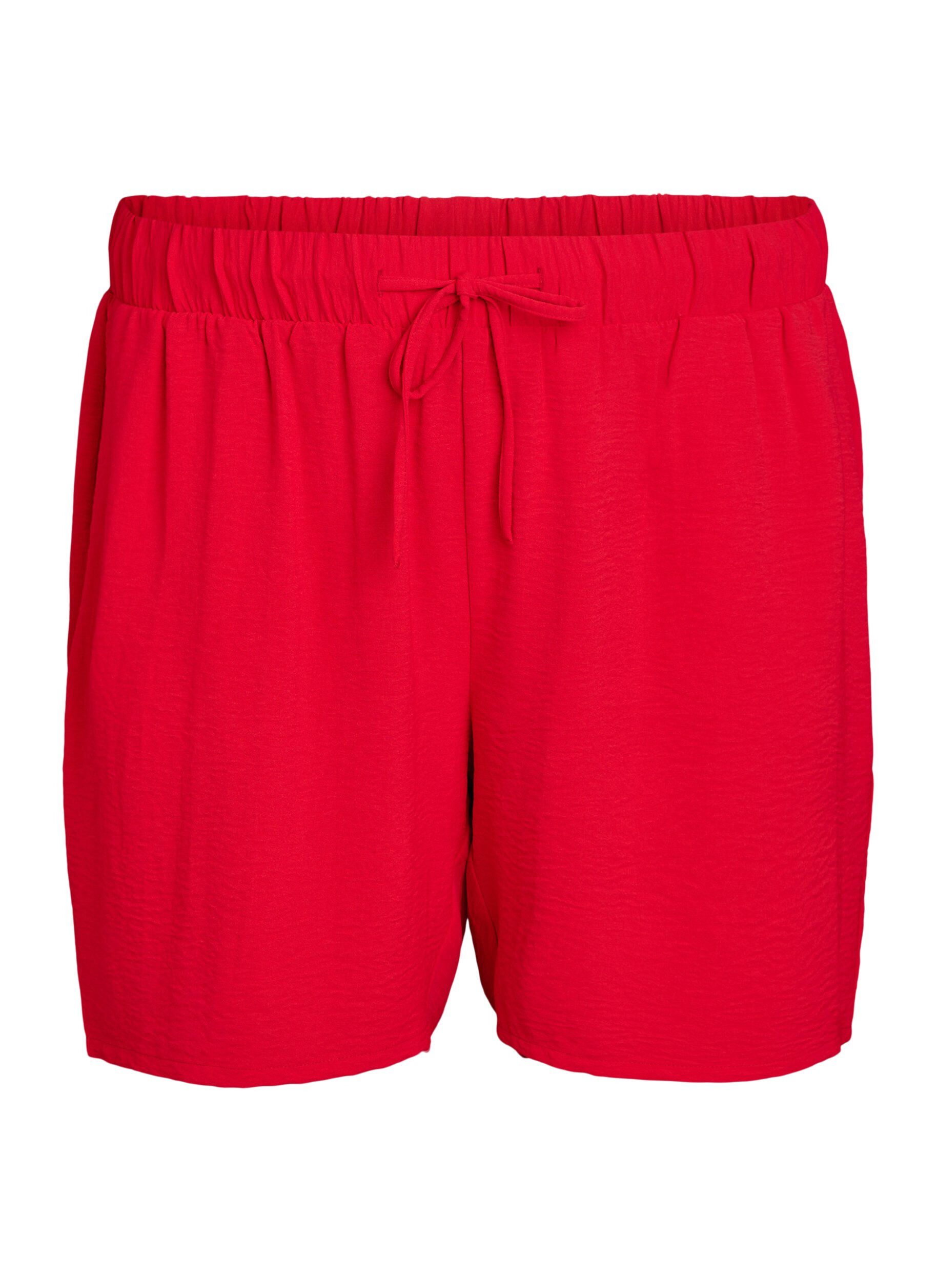 Zizzi Short avec poches et ceinture &eacute;lastique, Rouge, Packshot image number 0