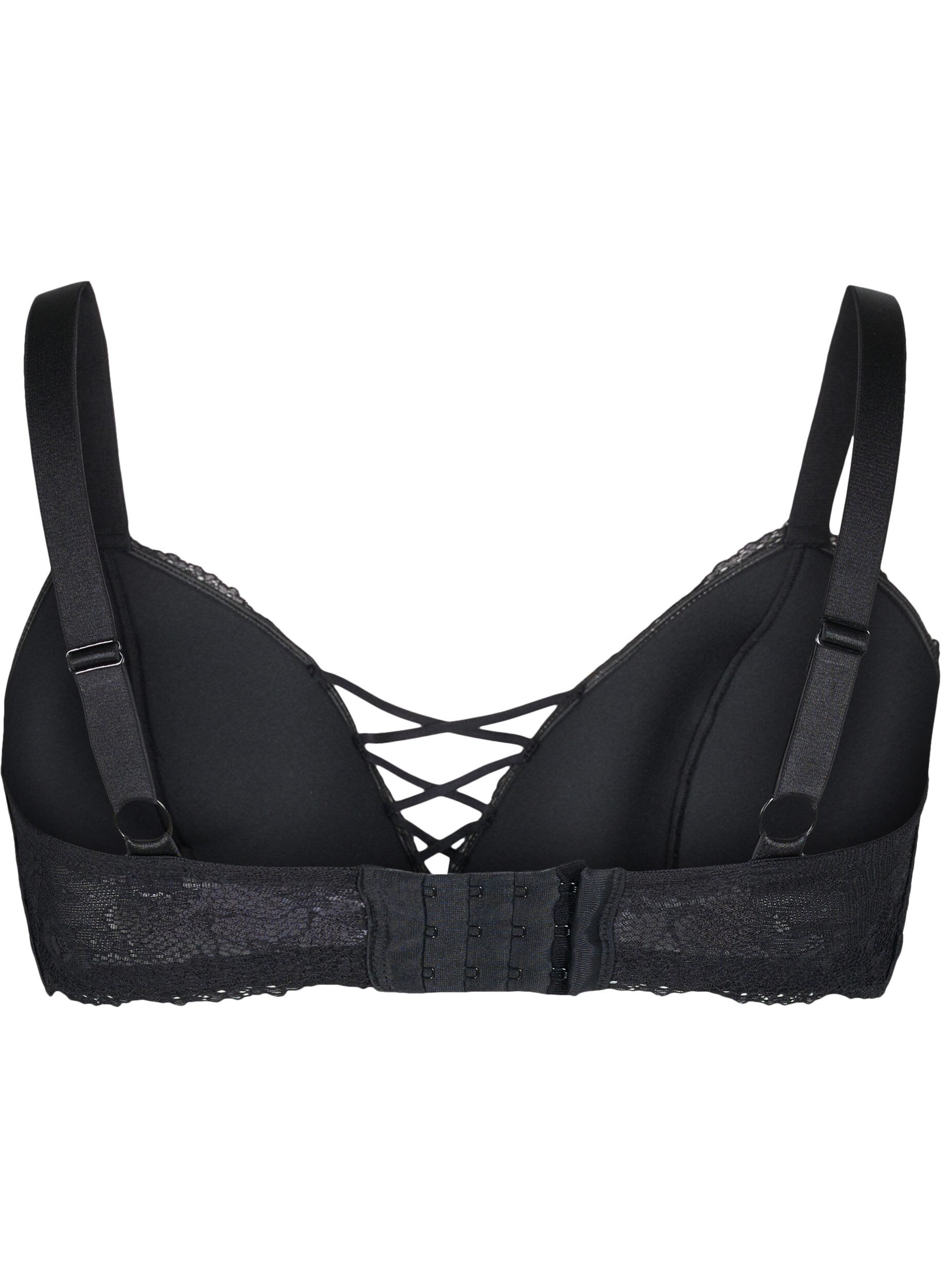 Zizzi Soutien-gorge en dentelle rembourr&eacute;, Black, Packshot image number 1