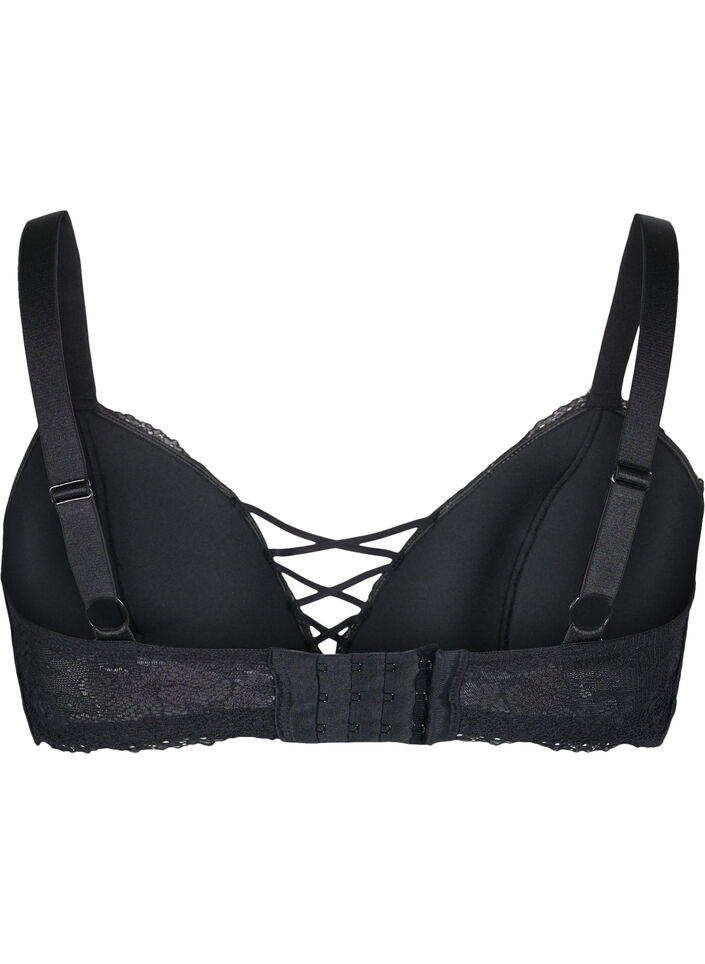 Soutien-gorge en dentelle rembourré, Black, Packshot image number 1