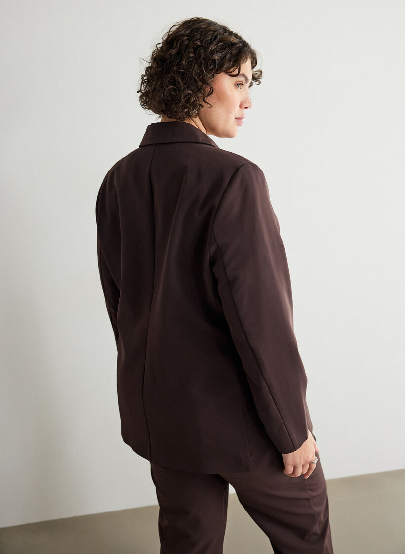 Blazer classique avec fermeture boutonn&eacute;e, Marron, Model image number 2