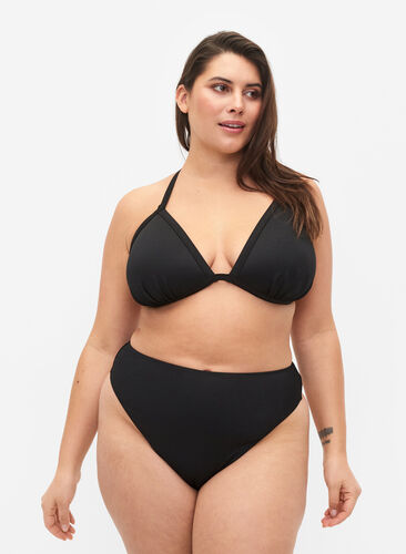 String bikini à taille normale, Black, Model image number 0