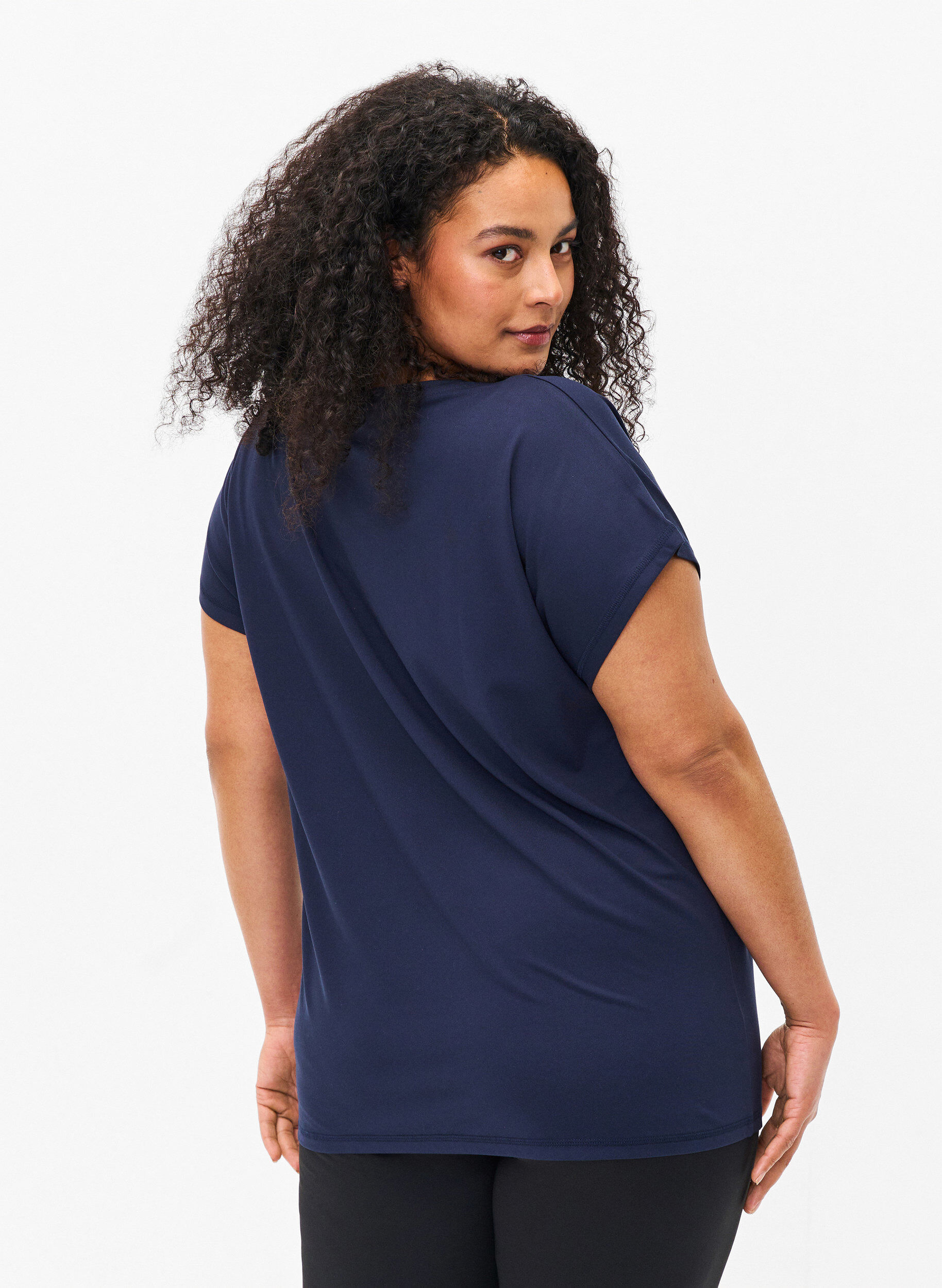 Zizzi T-shirt d'entra&icirc;nement &agrave; manches courtes, Bleu, Model image number 2