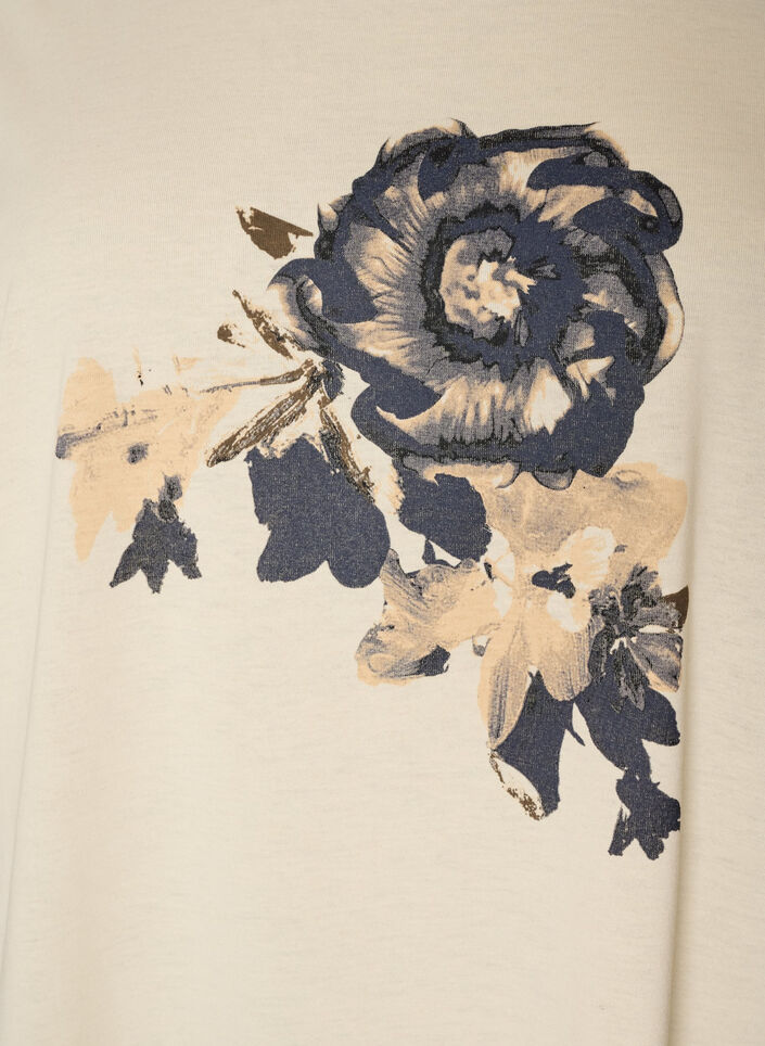 T-shirt avec imprim&eacute; d&eacute;coratif sur le devant, Vanille, Packshot image number 2