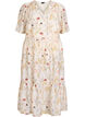 Robe mi-longue &agrave; fleurs avec une forme trap&egrave;ze, Beige, Packshot image number 0