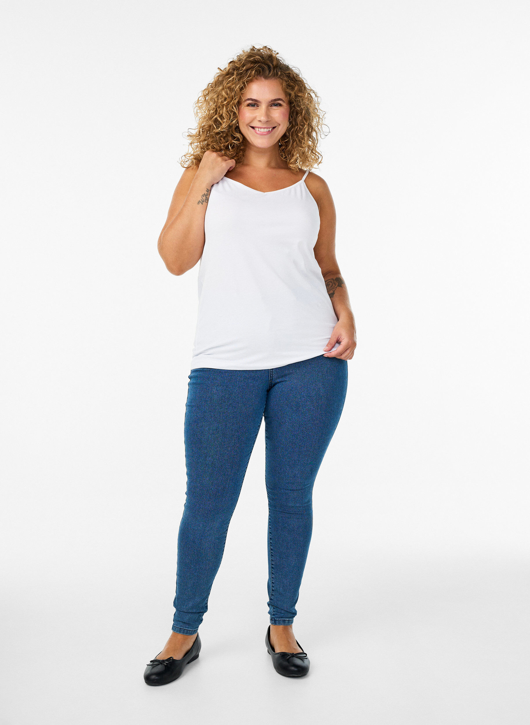 ZizziTop basique &agrave; nouer en coton, Blanc, Model image number 1