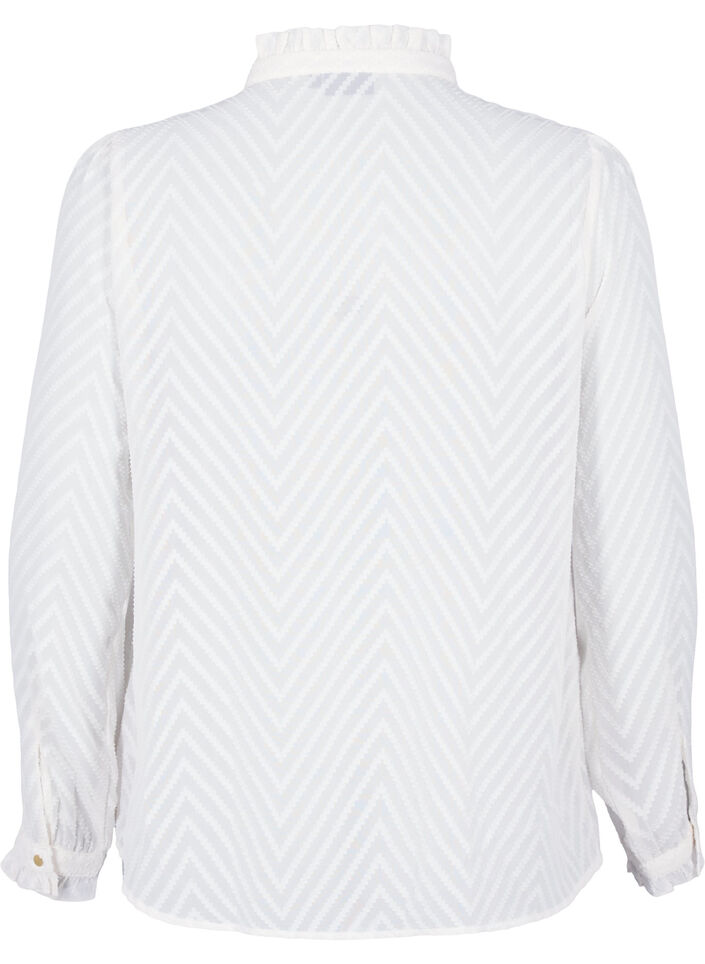 Chemisier à volants et texture à motifs, Snow White, Packshot image number 1