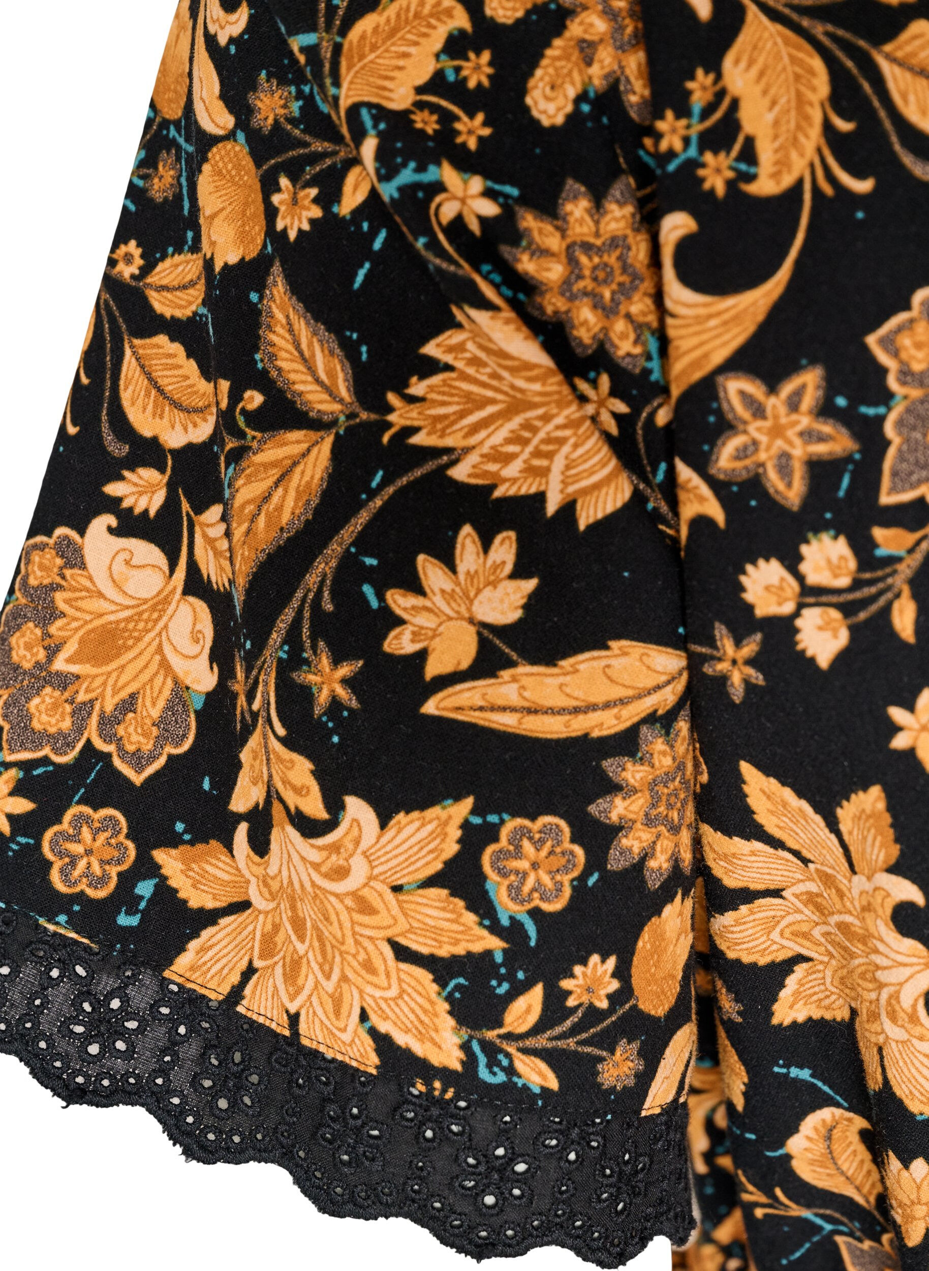 ZizziBlouse fleurie en coton avec lien &agrave; nouer, Orange, Packshot image number 4