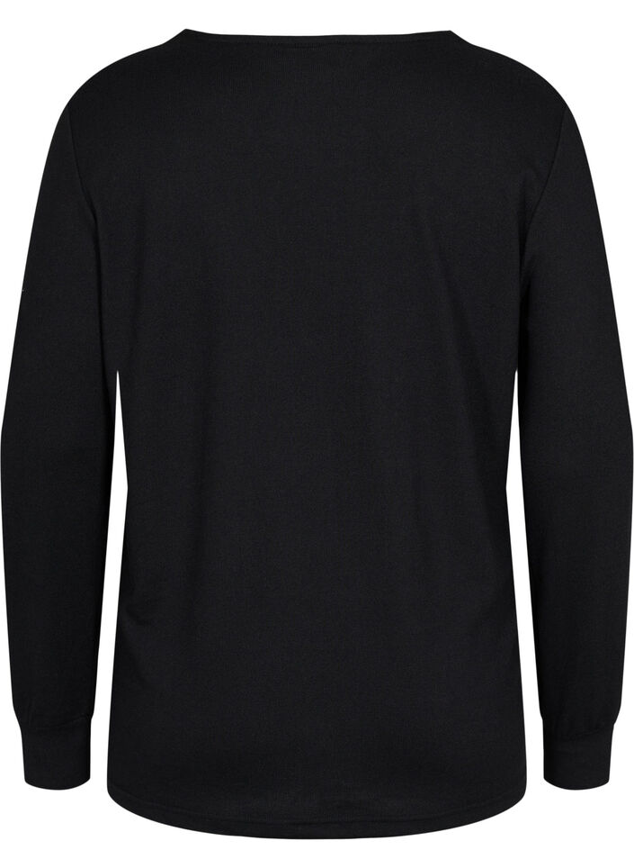 Chemisier à manches longues avec détails en dentelle, Black, Packshot image number 1