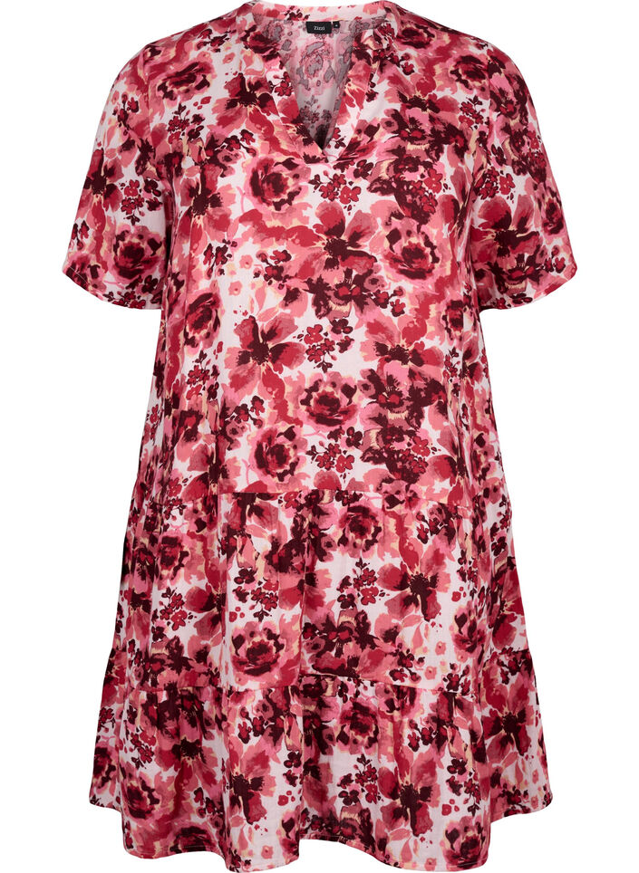 Robe en coton à imprimé floral, Pink AOP Flower, Packshot image number 0