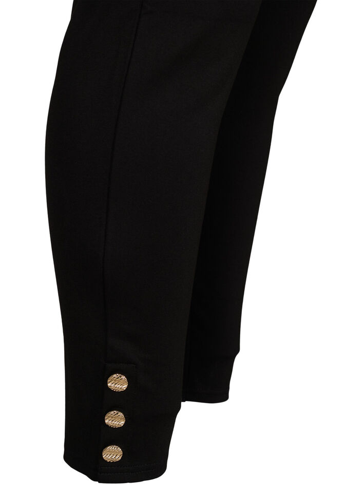 Le leggings en viscose avec des détails de bouton, Noir, Packshot image number 3