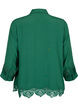 Chemise en viscose avec manches 3/4 et détails de broderie, Hunter Green, Packshot image number 1