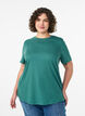 T-shirt basique en coton &agrave; col rond, Vert, Model image number 0