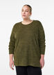 Blouse &agrave; manches longues avec texture, Vert, Model image number 0