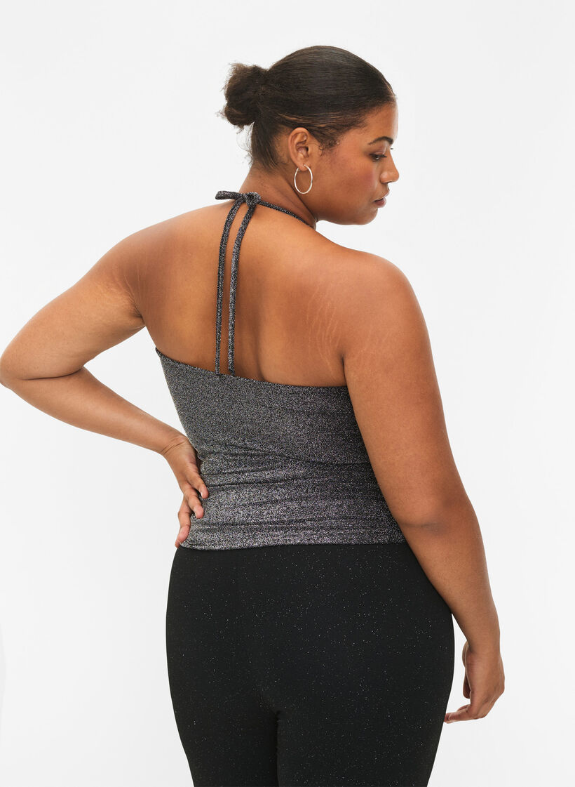 Haut argenté sans manches, Black Silver, Model image number 1