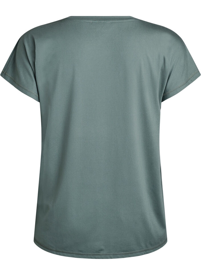T-shirt de sport ample avec col en v, Vert clair, Packshot image number 1