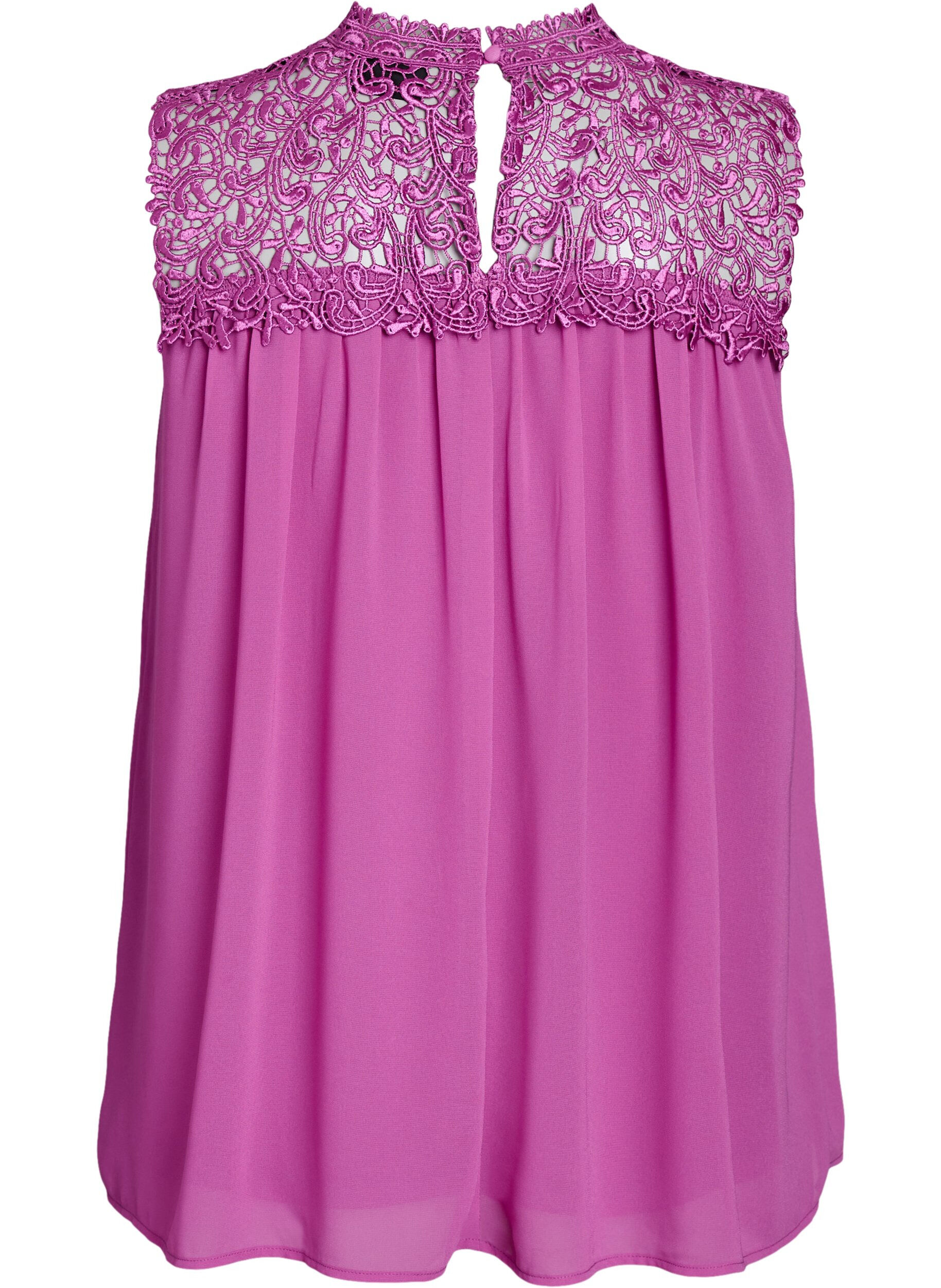 Zizzi Haut de f&ecirc;te sans manches avec crochet, Violet, Packshot image number 1