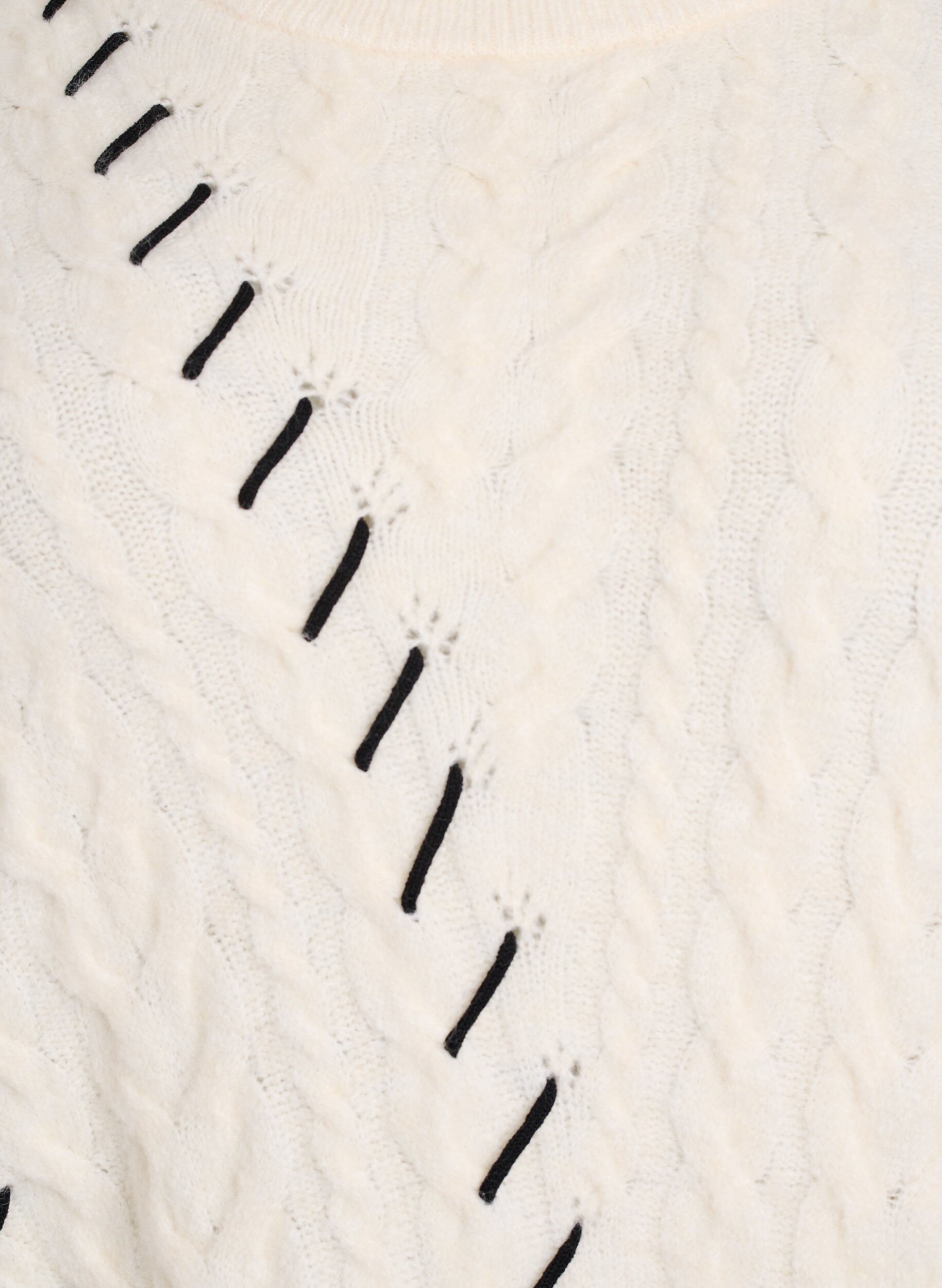 Zizzi Blouse en maille &agrave; torsades et d&eacute;tails contrastants, Beige, Packshot image number 2