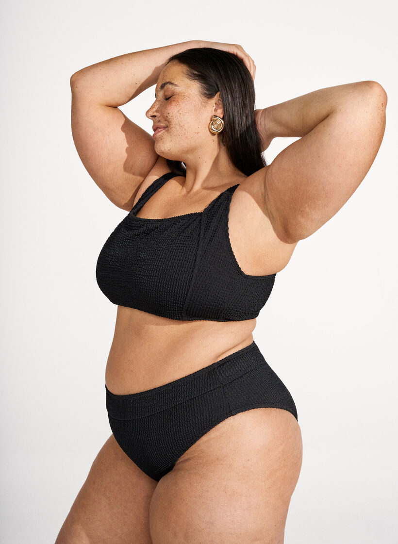 Haut de bikini en crêpe avec bretelles réglables, Noir, Image image number 0