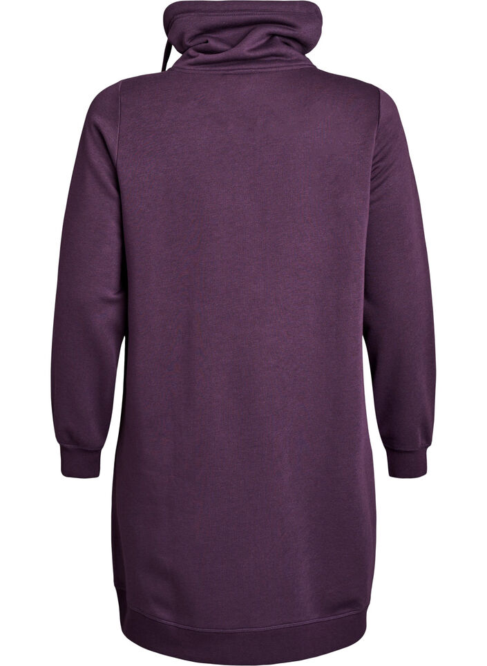 Robe sweat-shirt courte &agrave; col montant et poches, Violet, Packshot image number 1