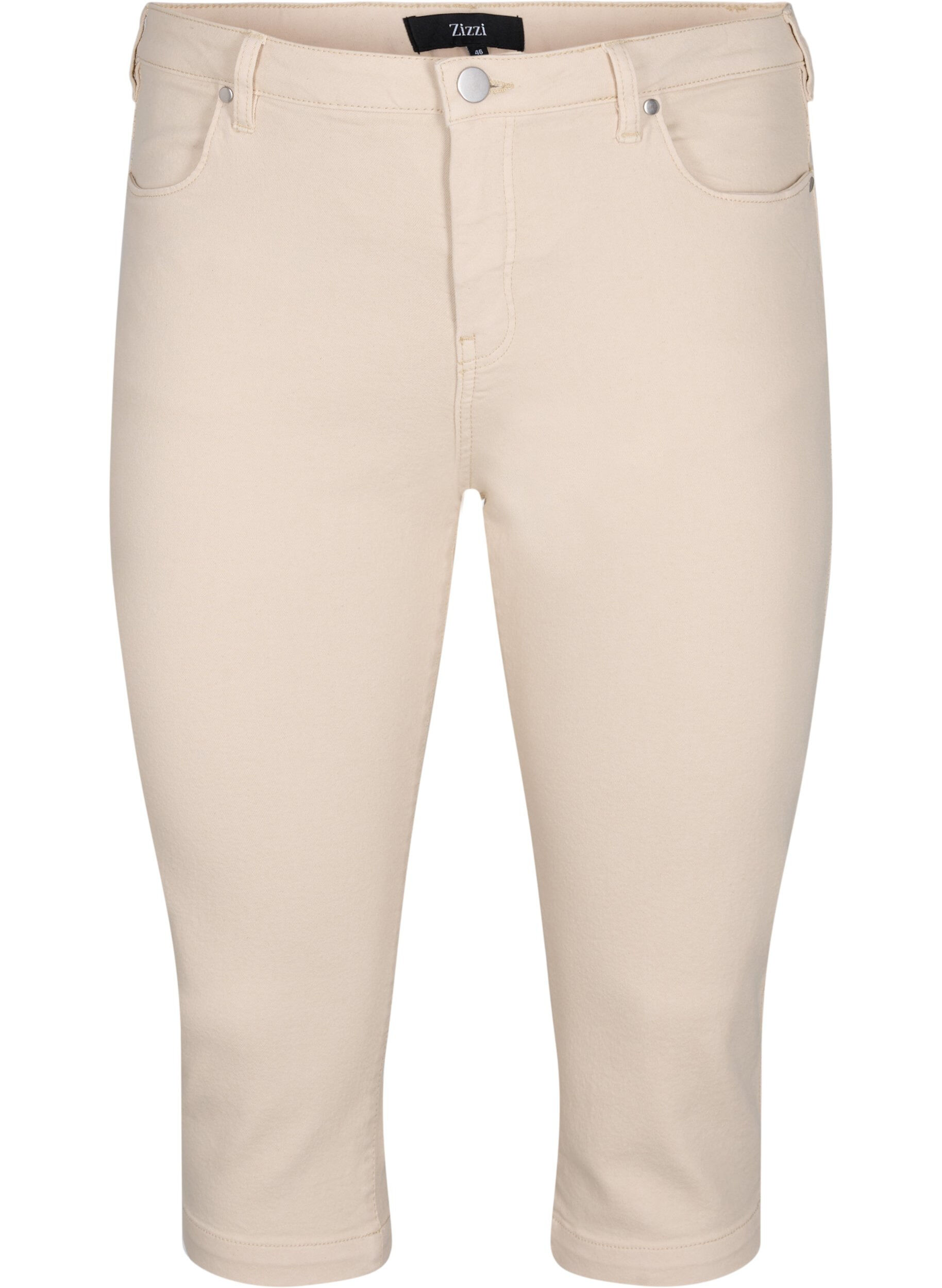 Zizzi Pantalon capri Emily ajust&eacute;, Oatmeal, Packshot image number 0