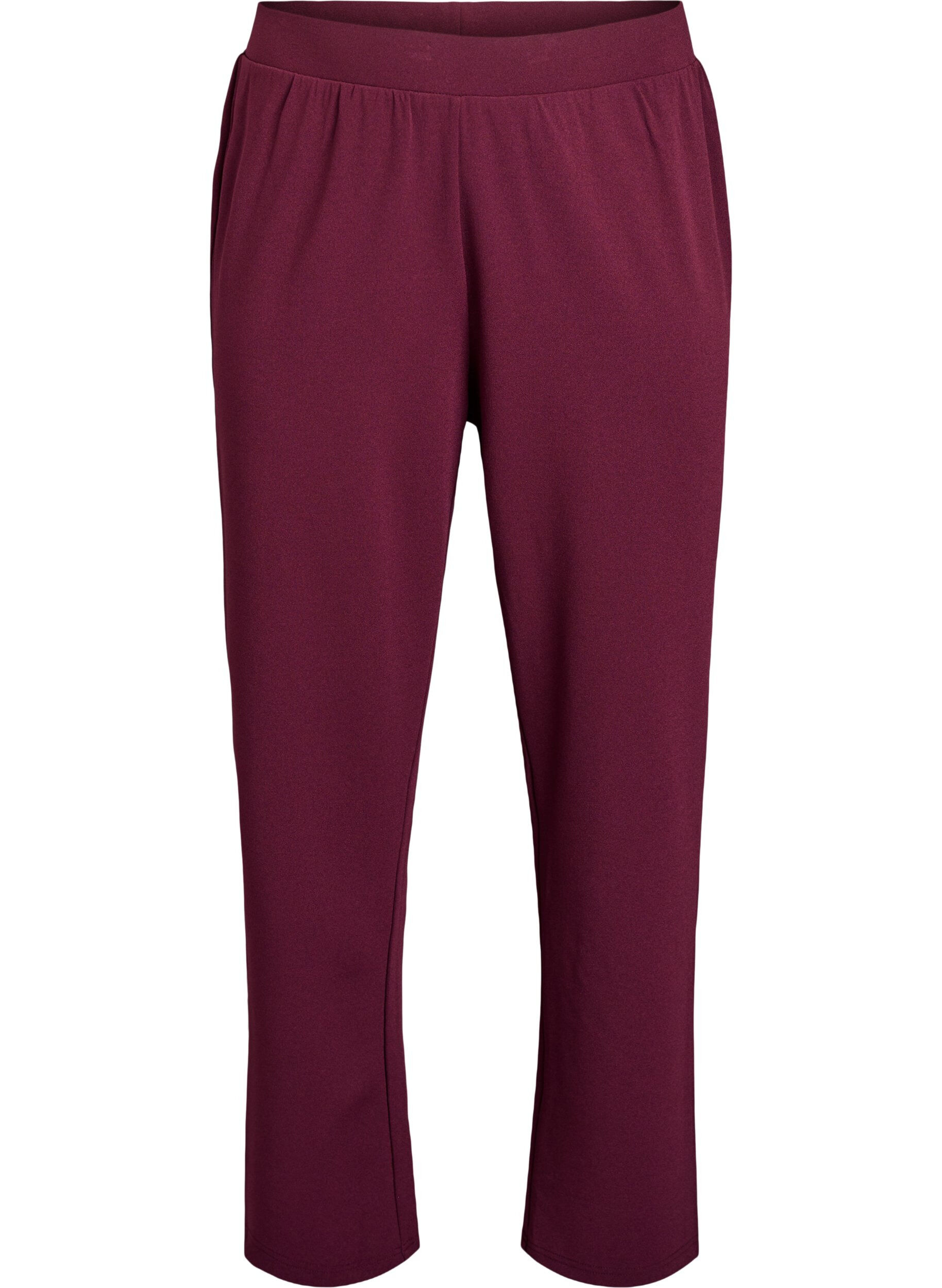 Zizzi Pantalon &agrave; coupe droite, Bordeaux, Packshot image number 0