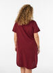 Chemise de nuit &agrave; manches courtes en coton biologique, Bordeaux fonc&eacute;, Model image number 2