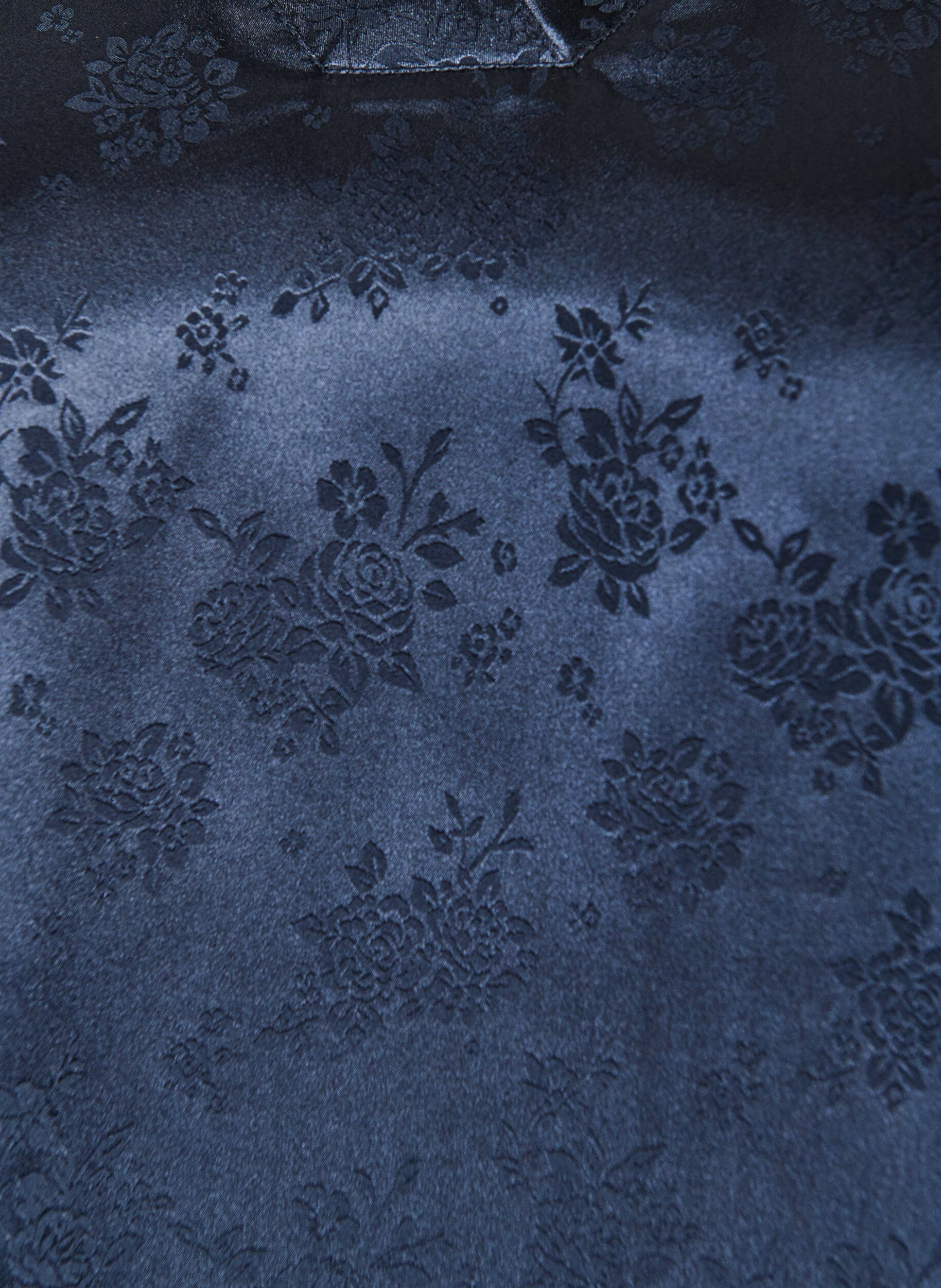 ZizziBlouse en satin &agrave; imprim&eacute; floral et col V, Bleu, Packshot image number 2