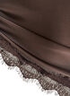 Foulard en satin avec ourlet en dentelle, Marron, Packshot image number 2