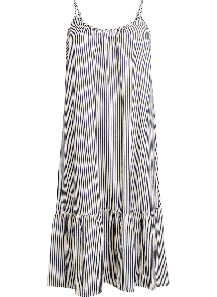 Robe d'&eacute;t&eacute; &agrave; rayures et &agrave; forme en A, Noir, Packshot image number 0