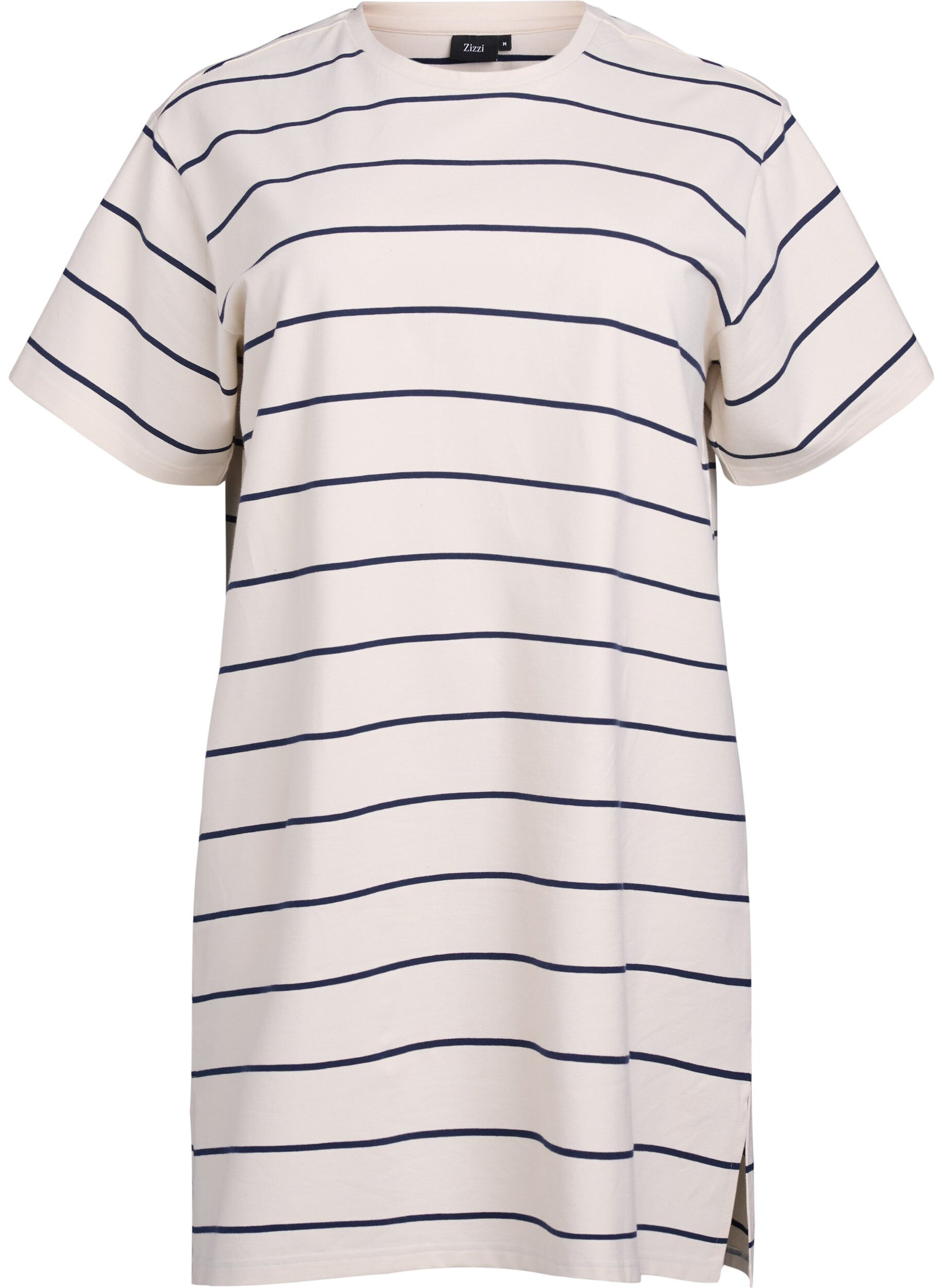 Robe courte en jersey &agrave; rayures