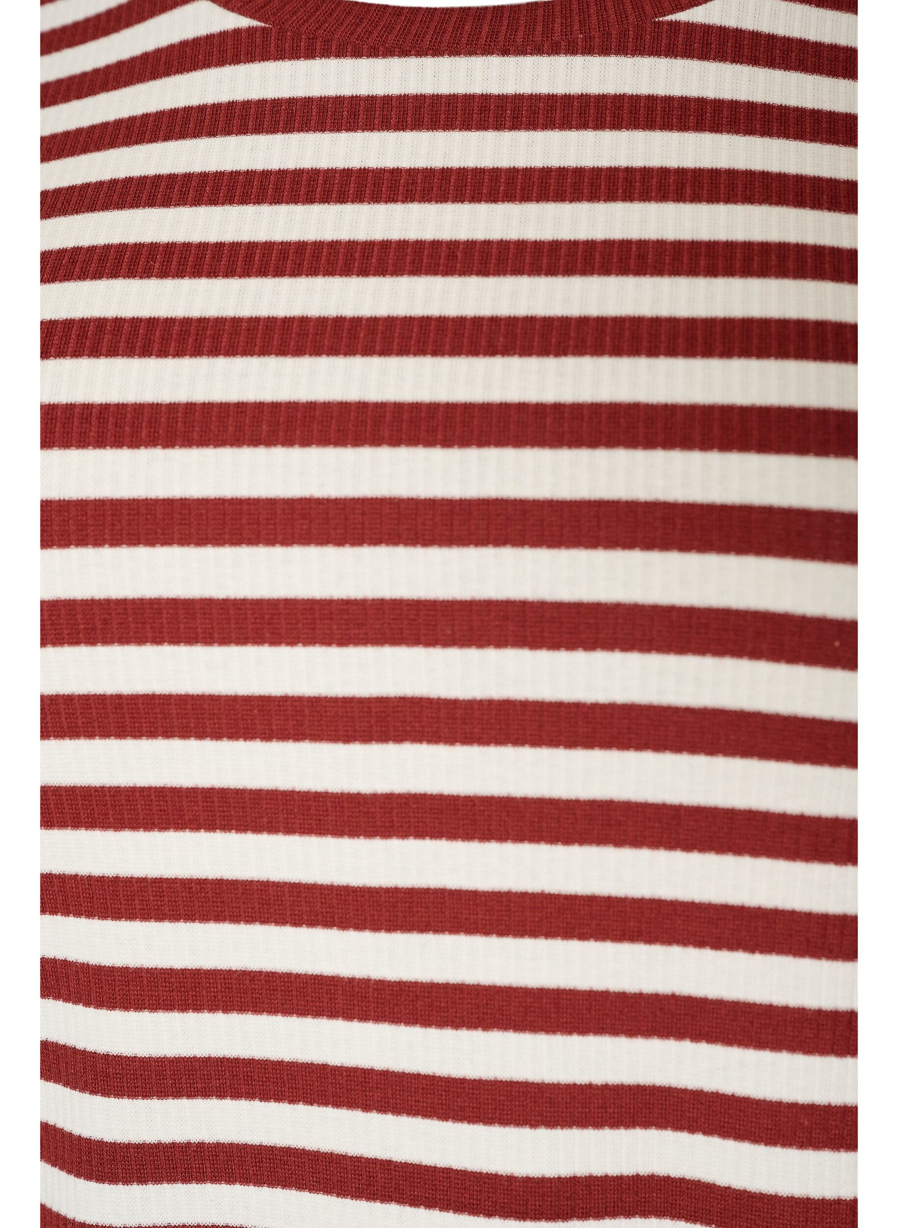 ZizziT-shirt ray&eacute; &agrave; texture c&ocirc;tel&eacute;e, Bordeaux, Packshot image number 2