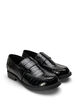 Mocassins croco larges en cuir, Black, Packshot image number 1