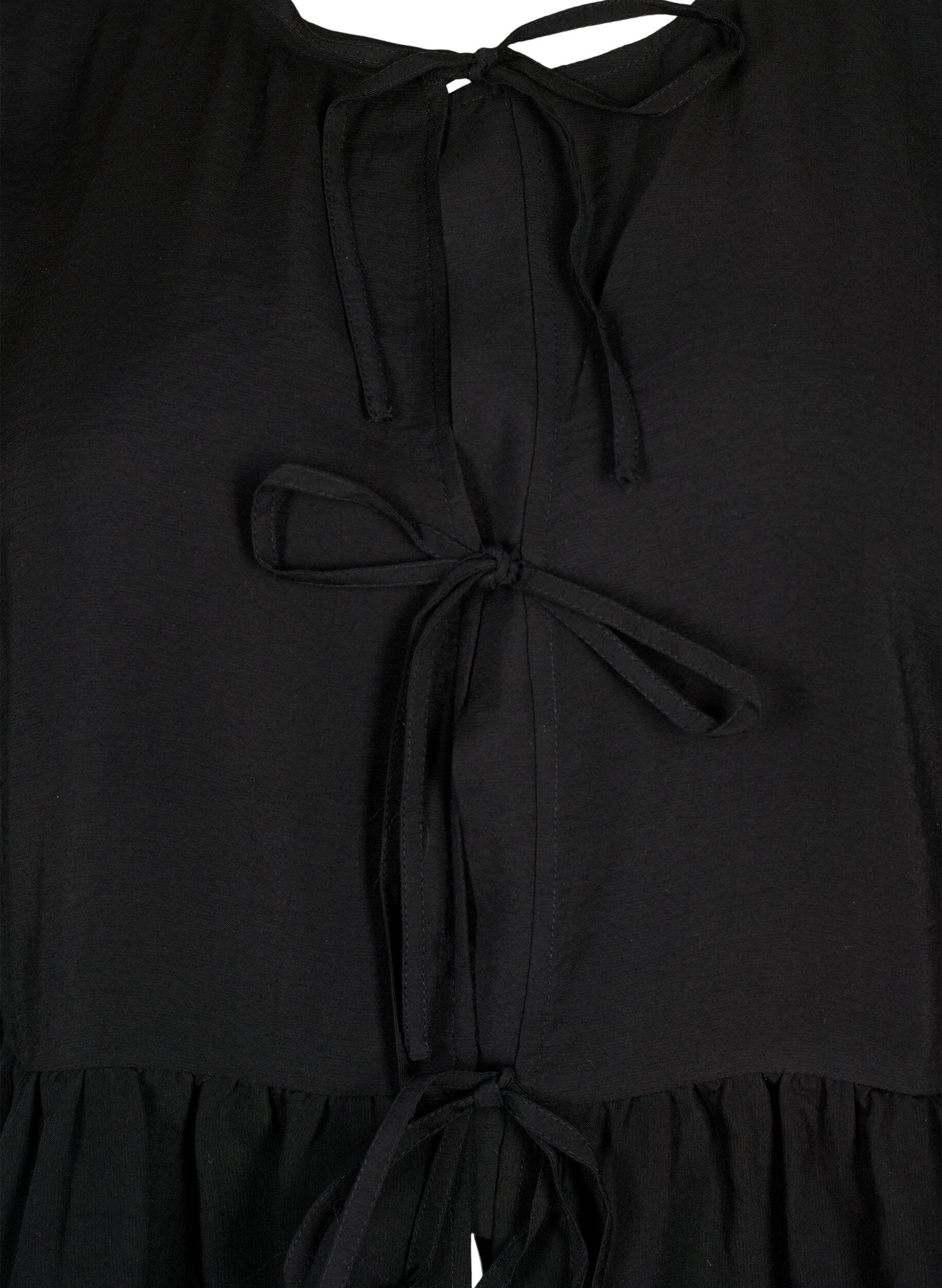 Zizzi Chemisier en viscose avec broderie anglaise, Black, Packshot image number 2
