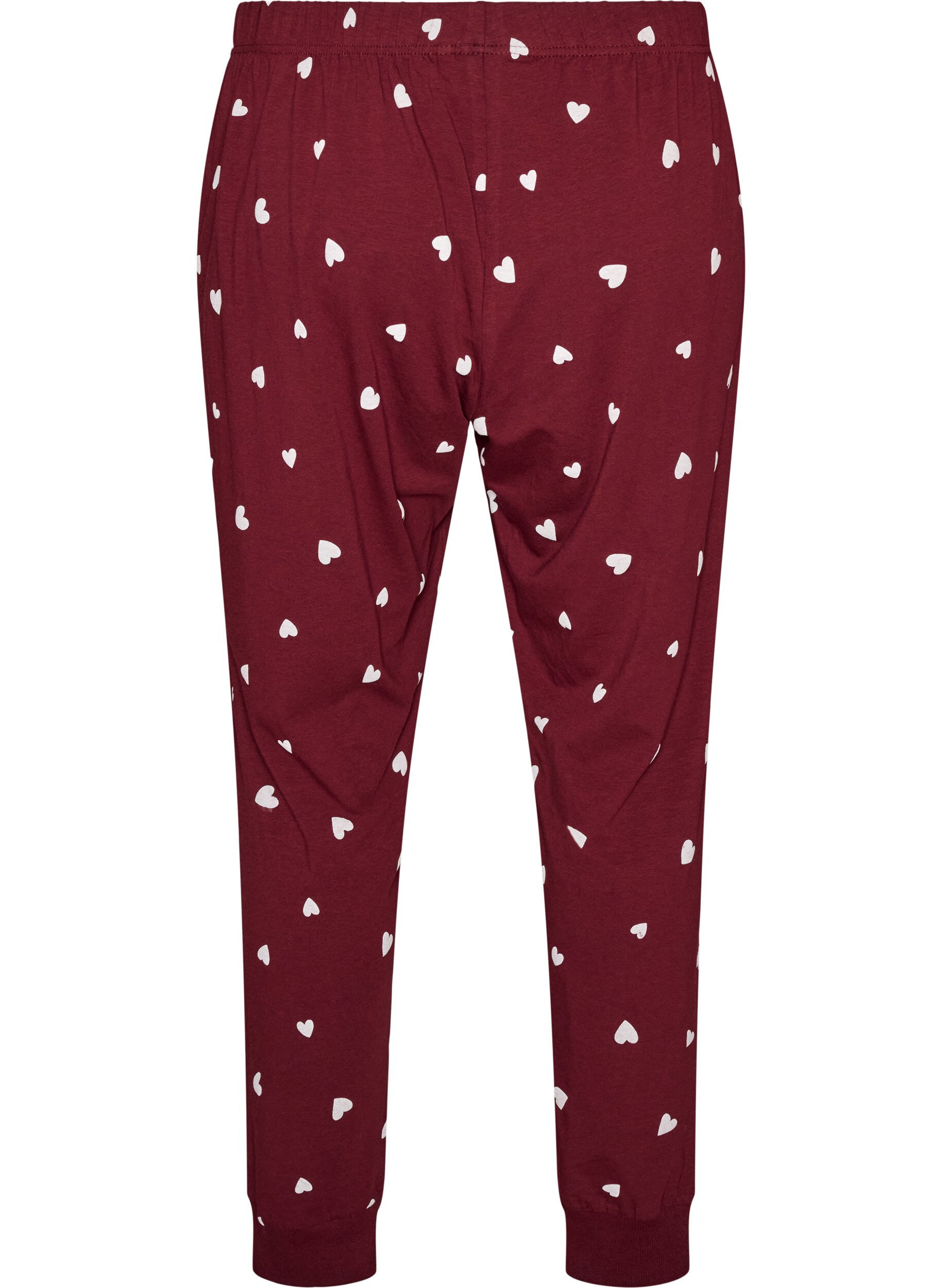 ZizziBas de pyjama imprim&eacute;, Bordeaux, Packshot image number 1