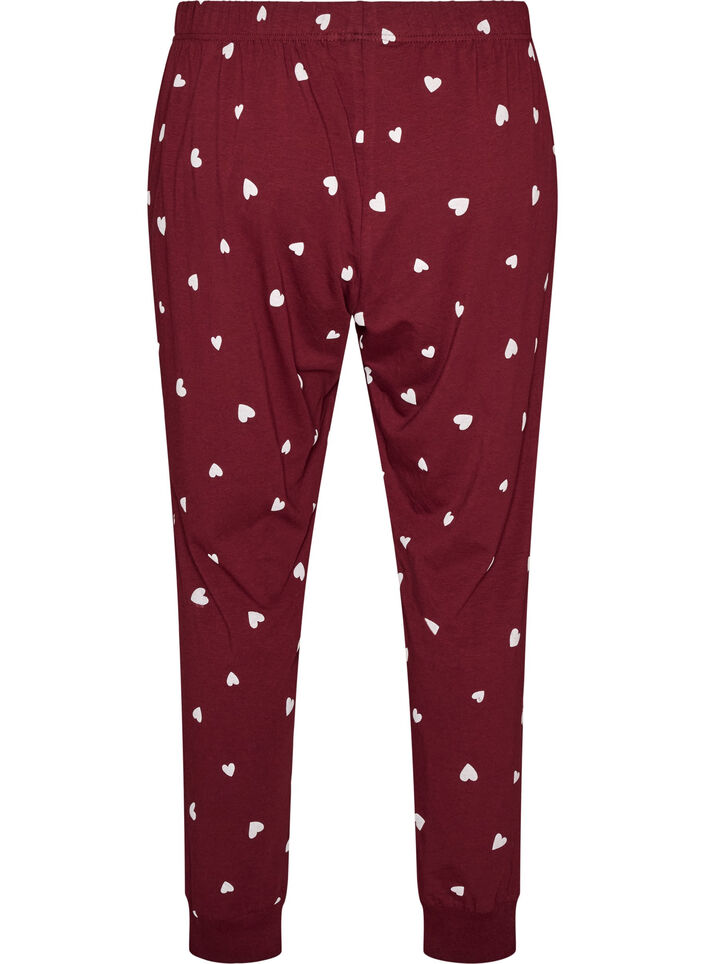Bas de pyjama imprim&eacute;, Bordeaux, Packshot image number 1