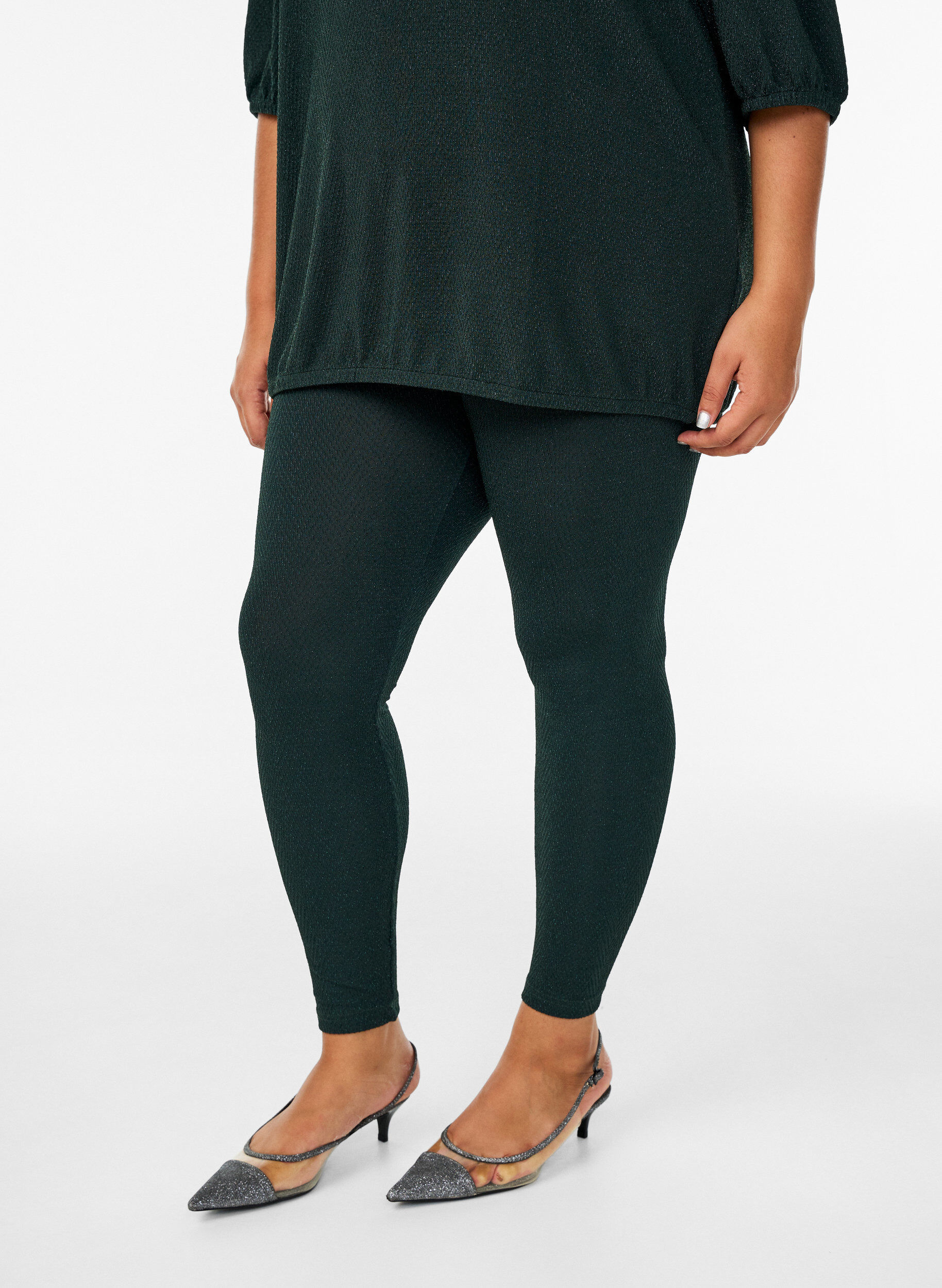 Legging &agrave; motif paillet&eacute;, Vert fonc&eacute;, Model
