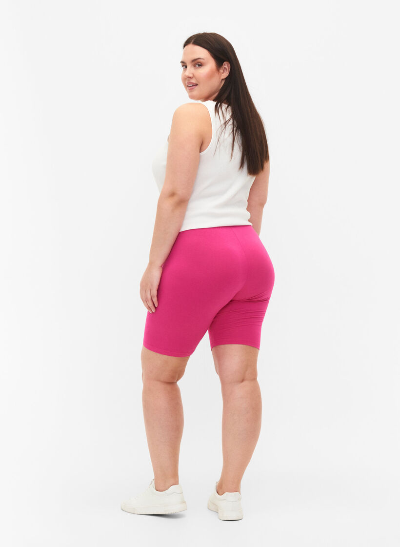 Short cycliste de base de couleur unie, Rose, Model image number 2