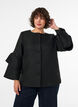 Veste boucl&eacute;e avec volants, Noir, Model image number 0