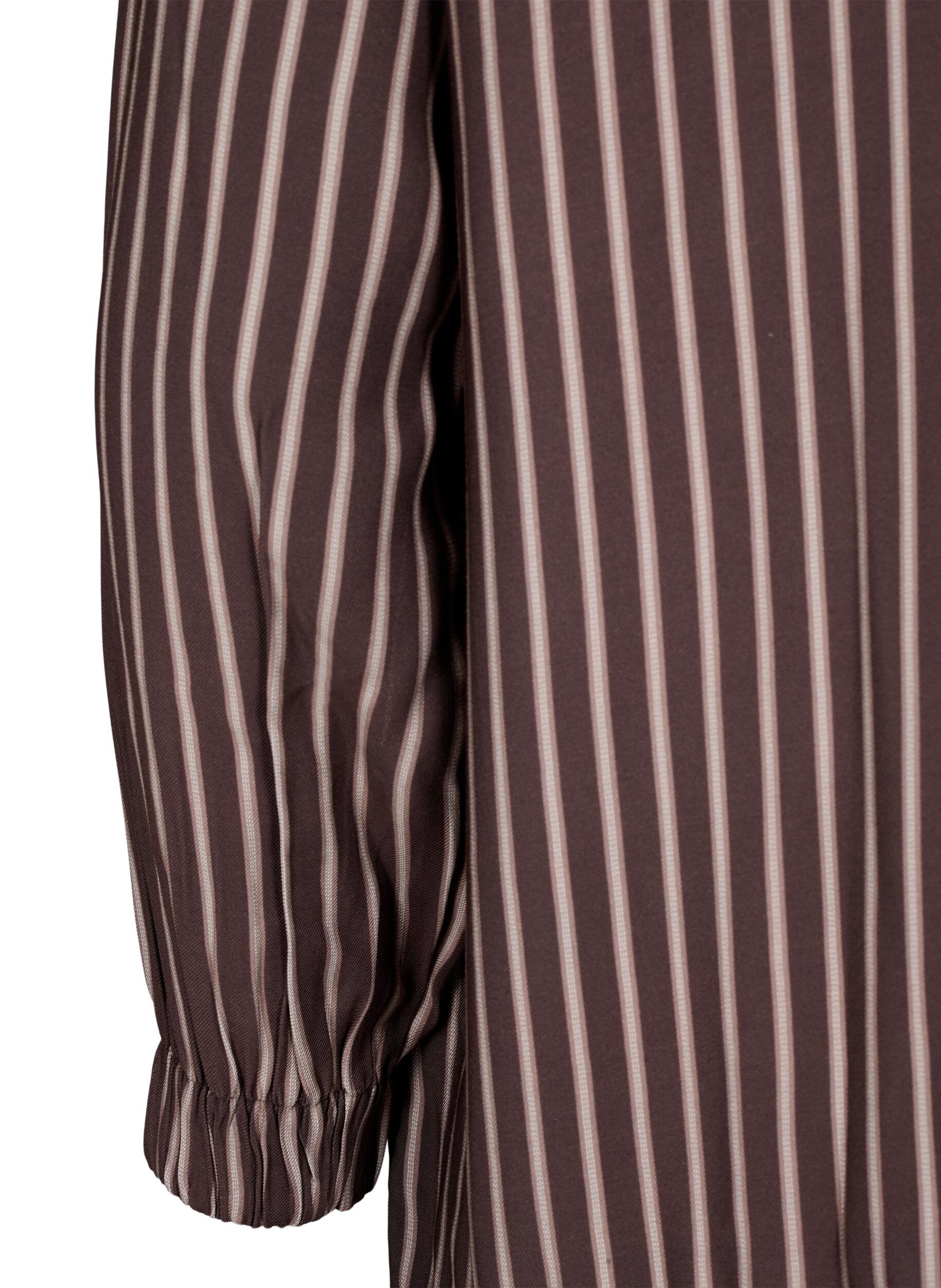 Zizzi Robe courte &agrave; rayures et jabot, Hot Fudge Stripe AOP, Packshot image number 3
